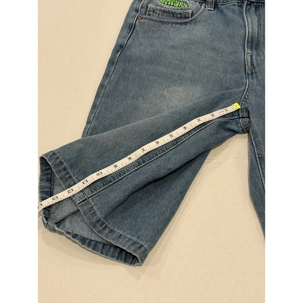 Gmpyre Womens Baggy Denim Shorts Blue Y2K Skater Streetwear Size 2 Medium
